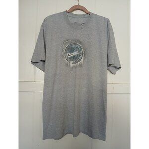 Vintage Y2K Nike Basketball Center Swoosh Graphic T-Shirt Gray Short Sleeve